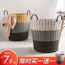  Dirty clothes basket dirty clothes basket dirty clothes storage basket household clothes storage basket light luxury rattan woven net red laundry basket