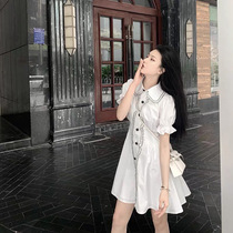 Xiaoxiangfeng summer dress French dress white as the old doll collar small flying sleeve dress fairy Super fairy