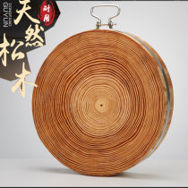 Pine thickened cutting board cutting board solid wood knife board kitchen household commercial chop meat cut bone round whole wood vegetable Pier