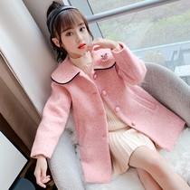 Girl child Daughter Great Clothes Autumn Winter 2021 New Children Thickened Fur Coats Foreign Air Winter Dress Girl Clip Cotton Blouse