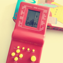 Russian Tetris console nostalgic old vintage retro handheld portable mini 8090 rear puzzle toy