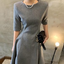2021 autumn and winter new French European station advanced feeling light luxury skirt small fragrance temperament slim dress women