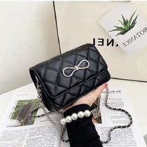 Shanghai warehouse summer bow small fragrance pearl shoulder bag outlets outlets wild messenger womens bag