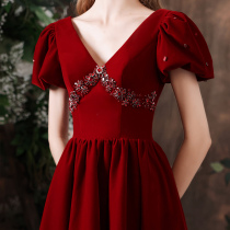 Toast Bride 2021 new spring and autumn door engagement dress dress female banquet temperament Thank you banquet dress