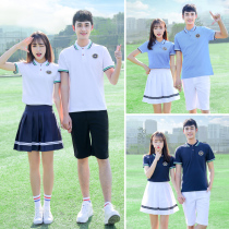 School uniform set middle school students college style junior high school senior high school graduation class uniform summer sports meeting short sleeve clothing