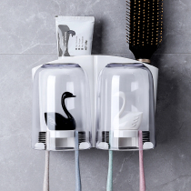 Toothbrush shelve Home toilet wall-mounted toothbrush holder lovers free of punch washing cup suit transparent toothbrush cup