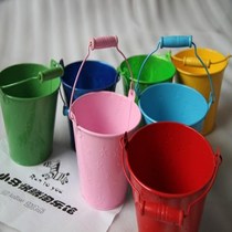 Color small iron barrel Iron Barrel Bucket Bucket Bucket Flower Pot pen holder Childrens beach Toys to shoot Prop Garden Art Tools