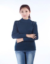 Yingshuo outdoor sky blue Womens wool sweater blue Womens sweater womens round neck anti static sweater womens sweater