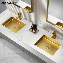 Stainless steel basin basin wash basin hotel bar toilet embedded square wash basin household wash basin