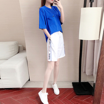 2021 new summer women's fashion casual sports suit women's tide brand short sleeve shorts two-piece age reduction foreign style