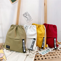 Corset pocket drawstring ins canvas backpack women Travel Leisure cute versatile small backpack student schoolbag male