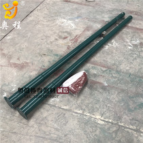  Dark green aluminum alloy in-line badminton column is an embedded badminton net column with net
