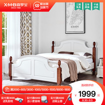 Ximengbao solid wood bed 1 5 m double bed simple modern Curry color 1 8 M pine bed bedroom single bed furniture