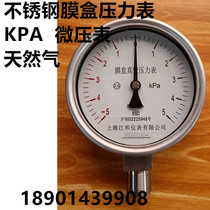 Shanghai Jianghe Tianhu Hangzhou Fuyang East Asia stainless steel bellows pressure gauge YE100BF 60KPA earthquake resistance