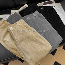 Tstz Asi Homemade Soft Waxy Corduroy Pants Children's Casual Pants Loose Striped Velvet Pants Straight Harlan Pants