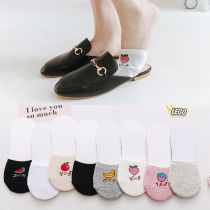 (1-5 Double) Former sole Sox children Summer and half Socks Boat Socks Woman Invisible Thin half-footed sock Sweat-toes