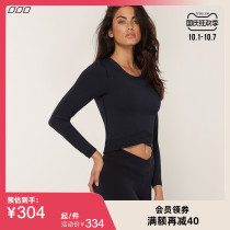 Lorna Jane short navel tight elastic skin-friendly yoga top Wrap autumn winter sports long sleeve female LJ