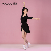 Cat-degree Latin dance dress female childrens blouses dance suit with less children long sleeve training match parted clothes