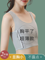 Beam chest large chest and small vest female shock-proof high strength Les ultra-flat underwear wrapped chest and plastic chest