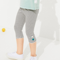 Tomibala girl hit bottom pants children 7-minute pants 2022 summer clothes baby thin pure cotton child pants girl