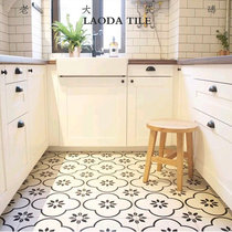 Nordic American retro toilet Plum Blossom black and white brick antique kitchen living room background wall small Flower tile 200