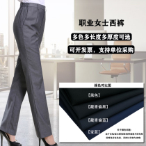 Telecom ladies gray trousers overalls women straight pants salesperson professional trousers shopping mall bank hotel Wild