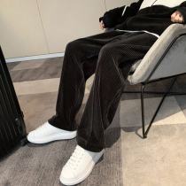 Corduroy pants mens spring and autumn casual trousers Tide brand loose thickened mop autumn and winter straight pants Korean trend
