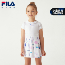 FILA Fila childrens clothing girls dress 2021 summer new childrens children pure cotton foreign style cute princess dress