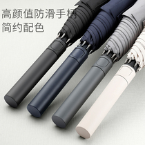 Left du umbrella large automatic umbrella male simple rain dual use large long handle umbrella straight handle double student wind umbrella