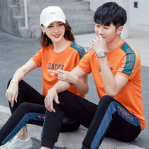 Summer ice silk speed dry cotton sports suit men and women Jordan Noo short sleeves shorts 361 lovers T-shirt long pants casual wear