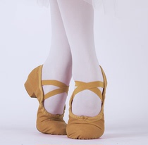 Red dance shoes cloth teacher shoes female adult canvas two-soled shoes soft-soled dance shoes teacher leather teaching practice shoes heels women