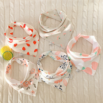 Baby Pure Cotton Saliva Towel Newborn Baby Round Mouth Full Cotton Child Bilayer Male Girl By Button triangular towel Saliva Pocket
