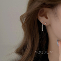 999 sterling silver tassel female 2021 New Tide earrings to sleep without picking ear ornaments raise ear hole 925 stud