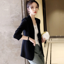 Dangsi slim suit jacket women 2021 spring and summer new long casual acetic acid temperament seven-point sleeve suit