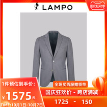 LAMPO blue leopard all season mens suit suit jacket pure wool business super slim gray suit jacket men