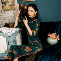 Erosion bone cheongsam improved version of young girl retro Republic of China Chinese style temperament long old Shanghai sexy elegant