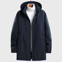 Men's medium and long velvet windbreaker middle-aged fat man plus fat winter fat man loose thin cotton-padded jacket coat coat