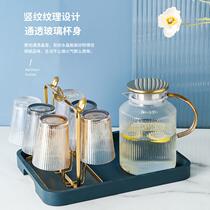 Heating home living room light luxury Nordic fruit teapot afternoon tea tea set flower glass set cup tea