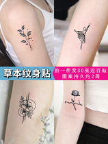 Herbal tattoo sticker juice semi-permanent non-reflective vegetation female waterproof male lasting ins wind sticker simulation net red