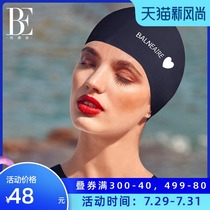 BE Van der An small red heart cloth swimming cap ins wind heart type printing unisex long hair large non-le head fashion