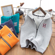 Children Lian Hat Horse Chia 2022 Spring Boy Mesh Cotton Sleeveless Jacket Kan Shoulder Large Child Sports Blouse