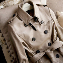 2021 Spring and Autumn New Haining Leather Leather Womens Long Trench Coat Slim Fashion Sheep Leather Waist Coat Tide