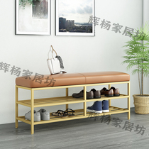Nordic household door shoe cabinet light luxury can enter small rectangular custom simple modern shoe stool soft bag cushion