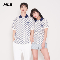 MLB Official Ladies POLO shirt retro and old flowers full print Short sleeves Chaoters with the same paragraph 22 spring and summer new PQM50