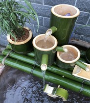Bamboo water circulation fish tank filter Rockery fountain Hotel courtyard Ceramic cylinder waterwheel aerobic club shape 