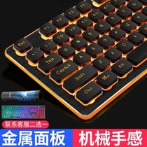 Mechanical hand feel keyboard mouse set notebook external game girl cute office special typing cable