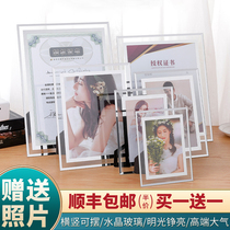 Shunfeng Crystal photo frame a4 table thickened glass 5 inch 6 inch 7 inch 8 inch 10 inch home custom photo studio