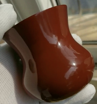 Wen Cat Web # Handle Lacquer (Iron Red) Lacquer Lacquered Lacquer Painting Lacquer Art Ancient Jian Great Lacquer Raw Lacquer Handicraft rhinoceroceros rhinoceros