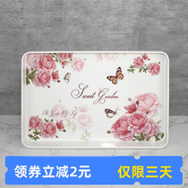 Mantobang Melamine cup tray Household thickened and high rectangular tray European tea tray Storage tray Fruit tray