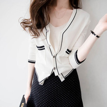 Gentle wind cardigan coat womens knitwear spring and autumn short model 2021 New sweater coat